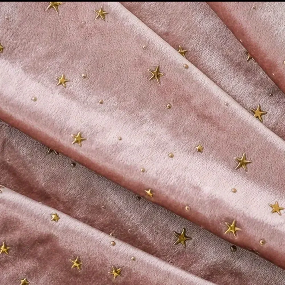Elegant Pink Velvet Clutch with Star Accents